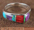 Turquoise Multicolor Inlay And Sterling Silver Ring Size 5-3/4 NS39115